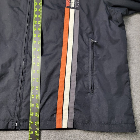 Harley-Davidson Mens Nylon Racing Jacket Black 2XL Striped Biker Eagle Logo - Picture 7 of 14